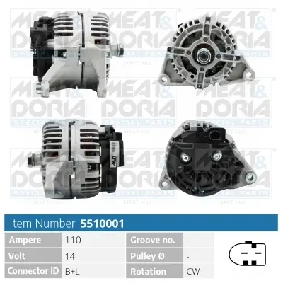 Generator 14 V MEAT & DORIA 5510001