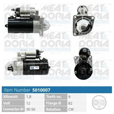 Starter 12 V 1,8 kW MEAT & DORIA 5010007
