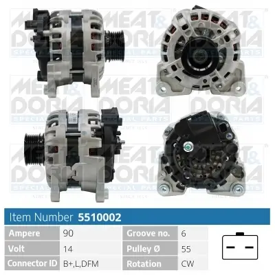 Generator 14 V MEAT & DORIA 5510002 Bild Generator 14 V MEAT & DORIA 5510002