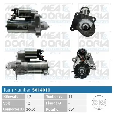 Starter 12 V 1,2 kW MEAT & DORIA 5014010 Bild Starter 12 V 1,2 kW MEAT & DORIA 5014010