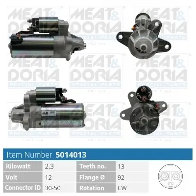 Starter 12 V 2,3 kW MEAT & DORIA 5014013