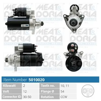 Starter 12 V 2 kW MEAT & DORIA 5010020 Bild Starter 12 V 2 kW MEAT & DORIA 5010020
