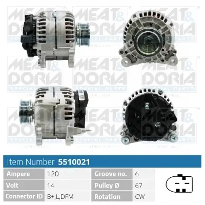 Generator 14 V MEAT & DORIA 5510021
