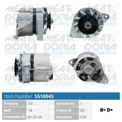 Generator 14 V MEAT & DORIA 5510045 Bild Generator 14 V MEAT & DORIA 5510045