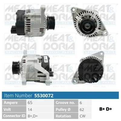 Generator 14 V MEAT & DORIA 5530072 Bild Generator 14 V MEAT & DORIA 5530072