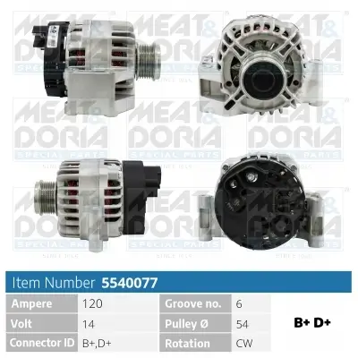 Generator 14 V MEAT & DORIA 5540077