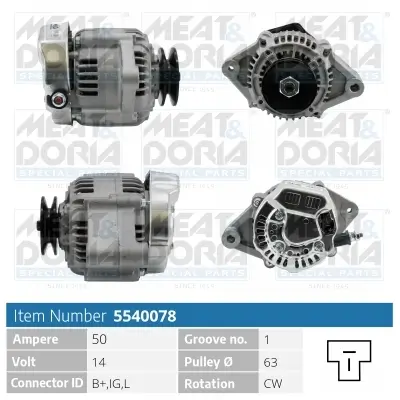 Generator 14 V MEAT & DORIA 5540078