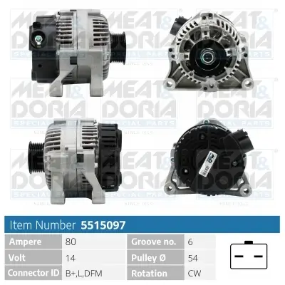 Generator 14 V MEAT & DORIA 5515097
