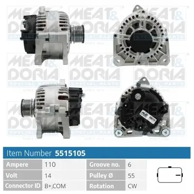 Generator 14 V MEAT & DORIA 5515105 Bild Generator 14 V MEAT & DORIA 5515105