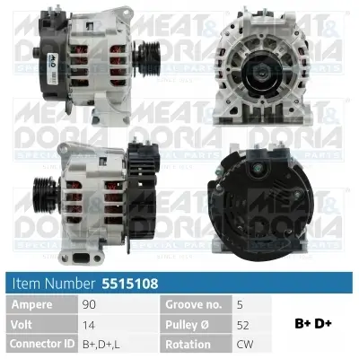 Generator 14 V MEAT & DORIA 5515108 Bild Generator 14 V MEAT & DORIA 5515108