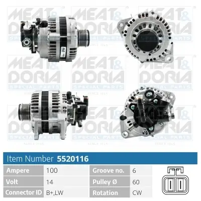 Generator 14 V MEAT & DORIA 5520116