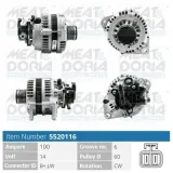 Generator 14 V MEAT & DORIA 5520116