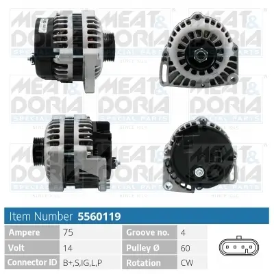 Generator 14 V MEAT & DORIA 5560119 Bild Generator 14 V MEAT & DORIA 5560119