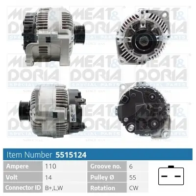 Generator 14 V MEAT & DORIA 5515124 Bild Generator 14 V MEAT & DORIA 5515124