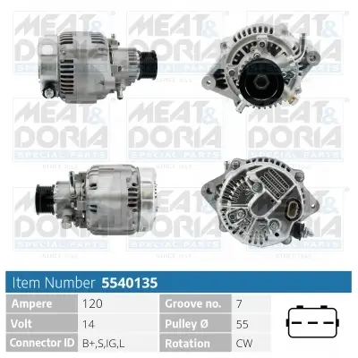 Generator 14 V MEAT & DORIA 5540135 Bild Generator 14 V MEAT & DORIA 5540135