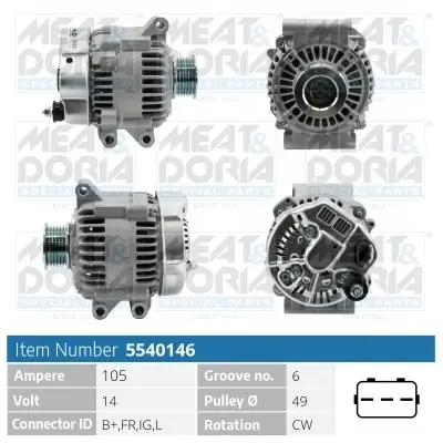 Generator 14 V MEAT & DORIA 5540146