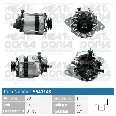 Generator 14 V MEAT & DORIA 5541148 Bild Generator 14 V MEAT & DORIA 5541148