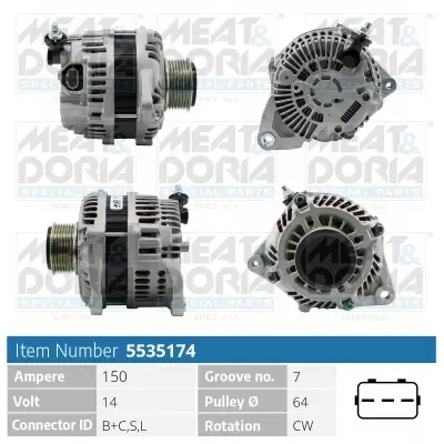 Generator 14 V MEAT & DORIA 5535174