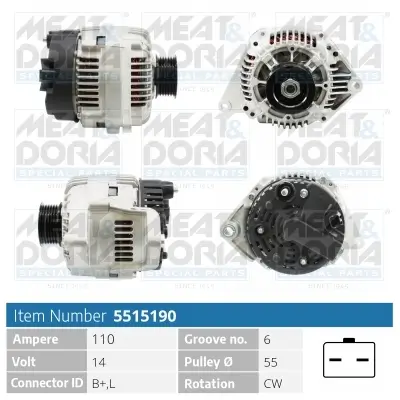 Generator 14 V MEAT & DORIA 5515190