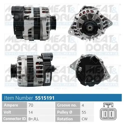 Generator 14 V MEAT & DORIA 5515191 Bild Generator 14 V MEAT & DORIA 5515191