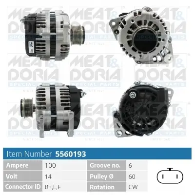 Generator 14 V MEAT & DORIA 5560193