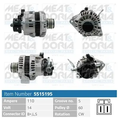 Generator 14 V MEAT & DORIA 5515195 Bild Generator 14 V MEAT & DORIA 5515195