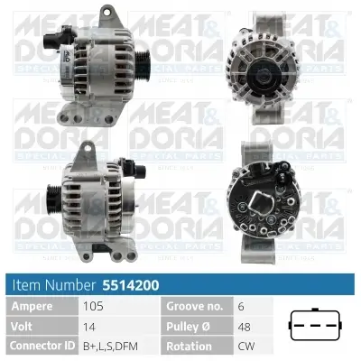 Generator 14 V MEAT & DORIA 5514200