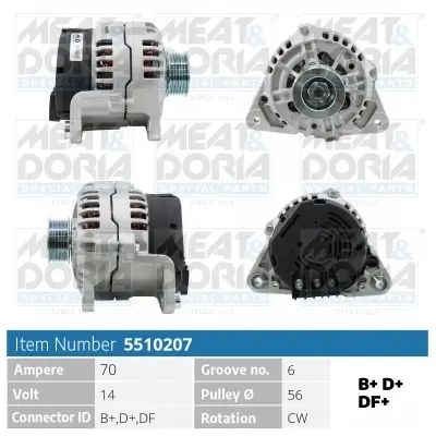 Generator 14 V MEAT & DORIA 5510207 Bild Generator 14 V MEAT & DORIA 5510207
