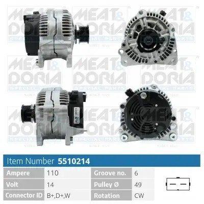 Generator 14 V MEAT & DORIA 5510214