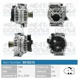Generator 14 V MEAT & DORIA 5510215