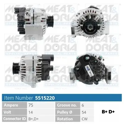 Generator 14 V MEAT & DORIA 5515220