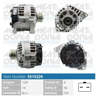 Generator 14 V MEAT & DORIA 5515229 Bild Generator 14 V MEAT & DORIA 5515229