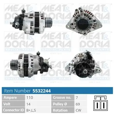 Generator 14 V MEAT & DORIA 5532244