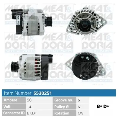 Generator 14 V MEAT & DORIA 5530251 Bild Generator 14 V MEAT & DORIA 5530251