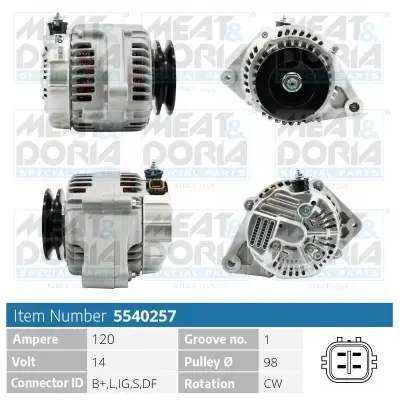 Generator 14 V MEAT & DORIA 5540257