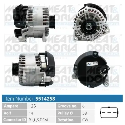 Generator 14 V MEAT & DORIA 5514258