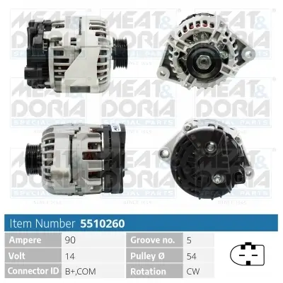 Generator 14 V MEAT & DORIA 5510260