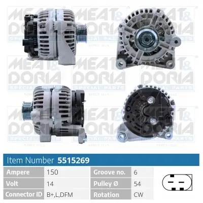 Generator 14 V MEAT & DORIA 5515269