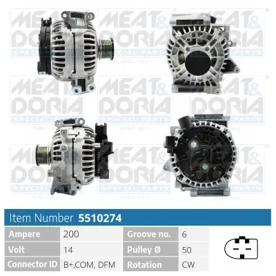 Generator 14 V MEAT & DORIA 5510274