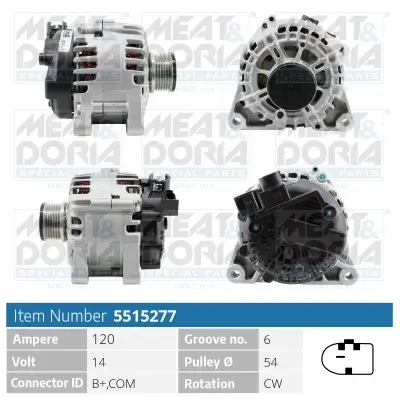 Generator 14 V MEAT & DORIA 5515277 Bild Generator 14 V MEAT & DORIA 5515277