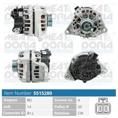 Generator 14 V MEAT & DORIA 5515280