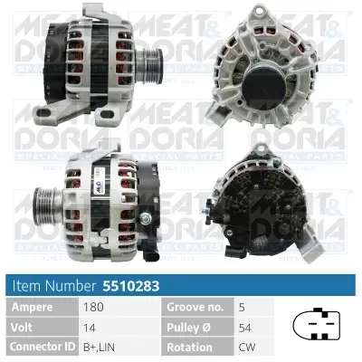 Generator 14 V MEAT & DORIA 5510283 Bild Generator 14 V MEAT & DORIA 5510283