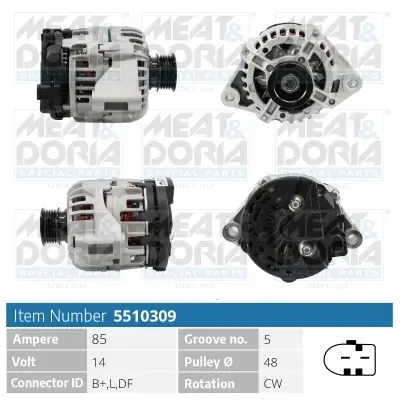Generator 14 V MEAT & DORIA 5510309 Bild Generator 14 V MEAT & DORIA 5510309