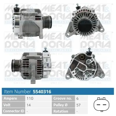 Generator 14 V MEAT & DORIA 5540316