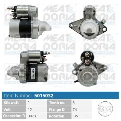 Starter 12 V 1 kW MEAT & DORIA 5015032