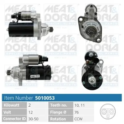Starter 12 V 2 kW MEAT & DORIA 5010053