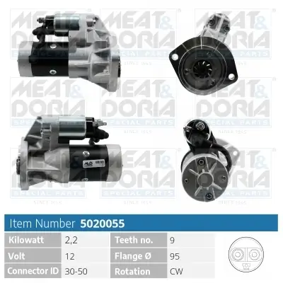 Starter 12 V 2,2 kW MEAT & DORIA 5020055