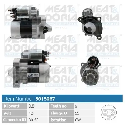Starter 12 V 0,8 kW MEAT & DORIA 5015067