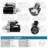 Starter 12 V 0,8 kW MEAT & DORIA 5015076