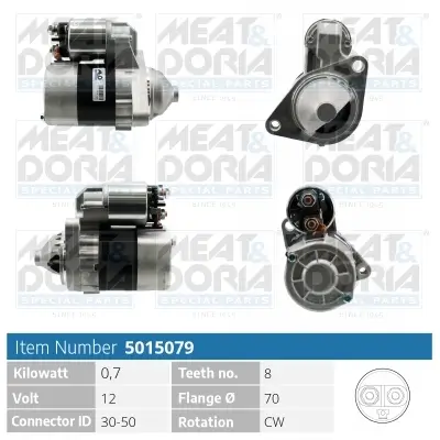 Starter 12 V 0,7 kW MEAT & DORIA 5015079 Bild Starter 12 V 0,7 kW MEAT & DORIA 5015079